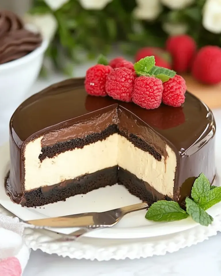 Cheesecake Filled Chocolate Cake