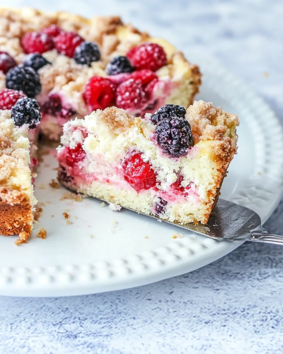Cheesecake Streusel Raspberry Cake