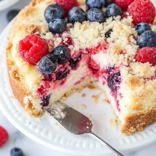 Cheesecake Streusel Raspberry Cake