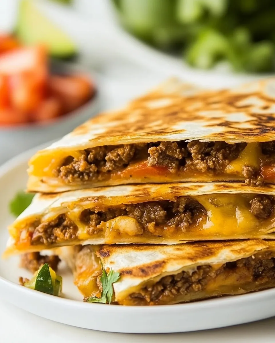 Cheesy Beef Quesadillas