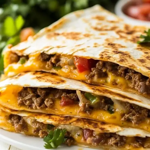Cheesy Beef Quesadillas