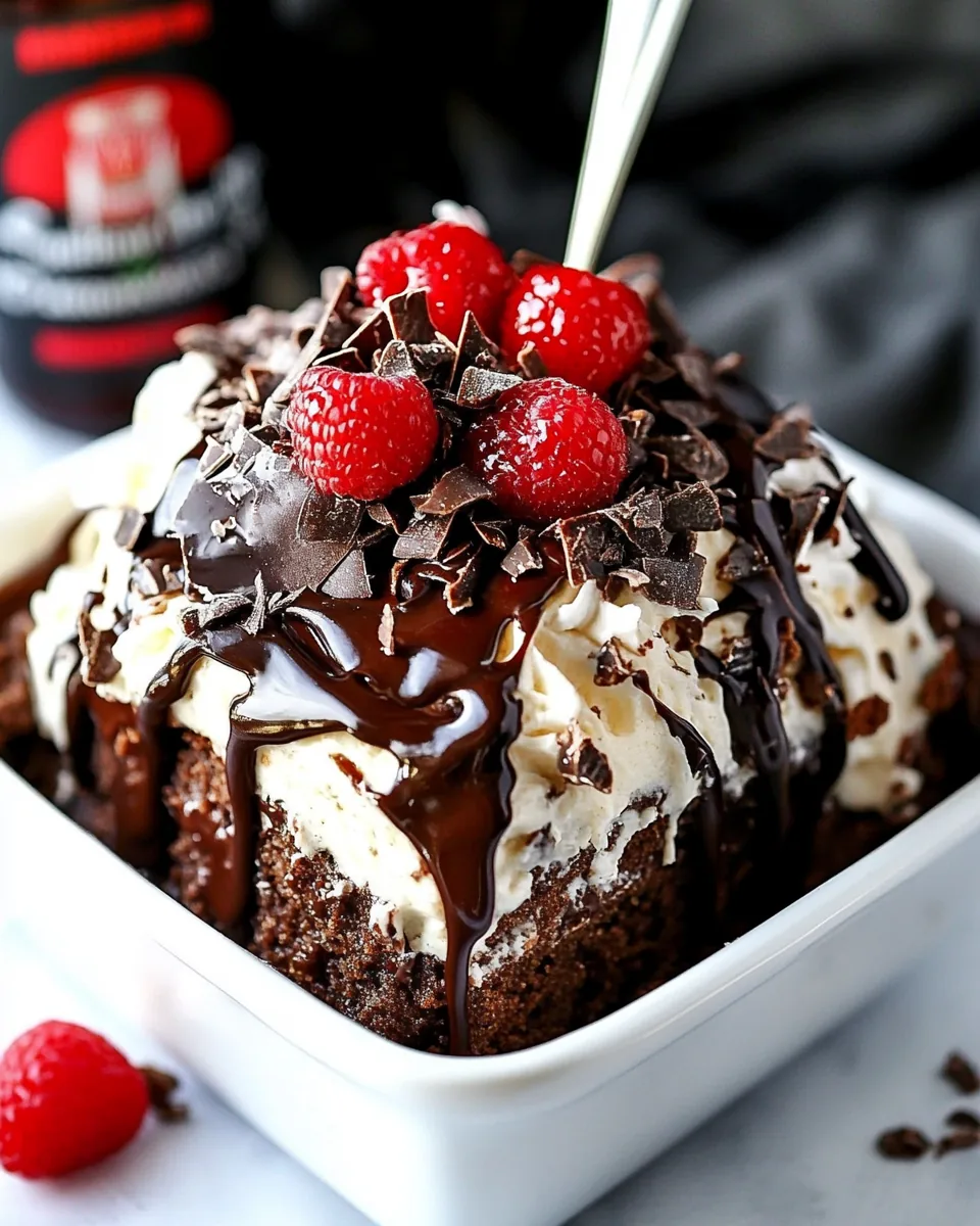 Chocolate Baileys Poke Cake