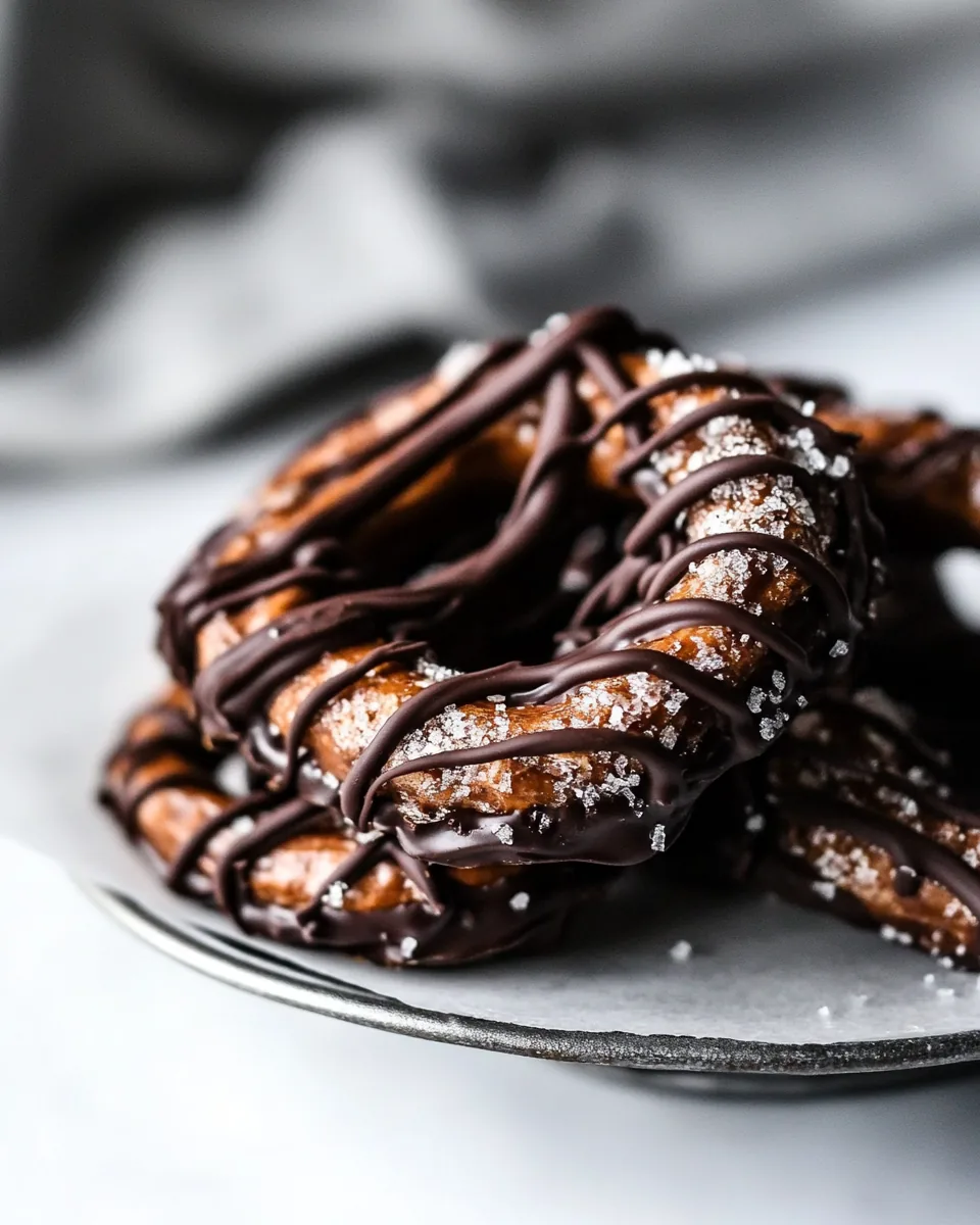 Chocolate Covered Cinnamon Sugar Pretzels
