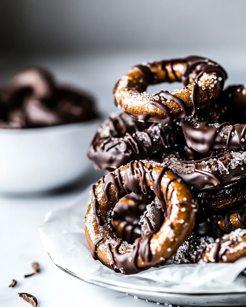 Chocolate Covered Cinnamon Sugar Pretzels