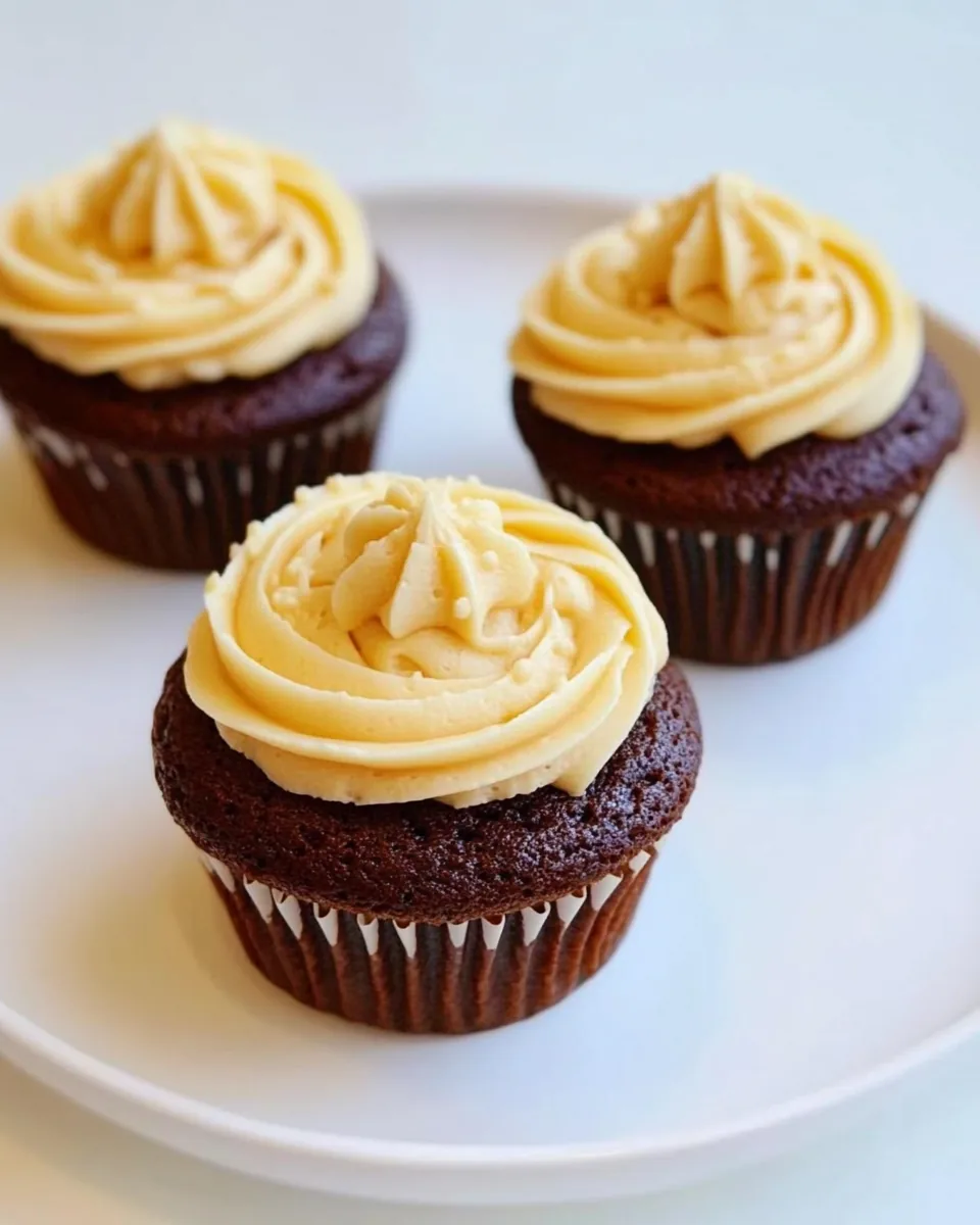 Chocolate Cupcakes with Vanilla Frosting