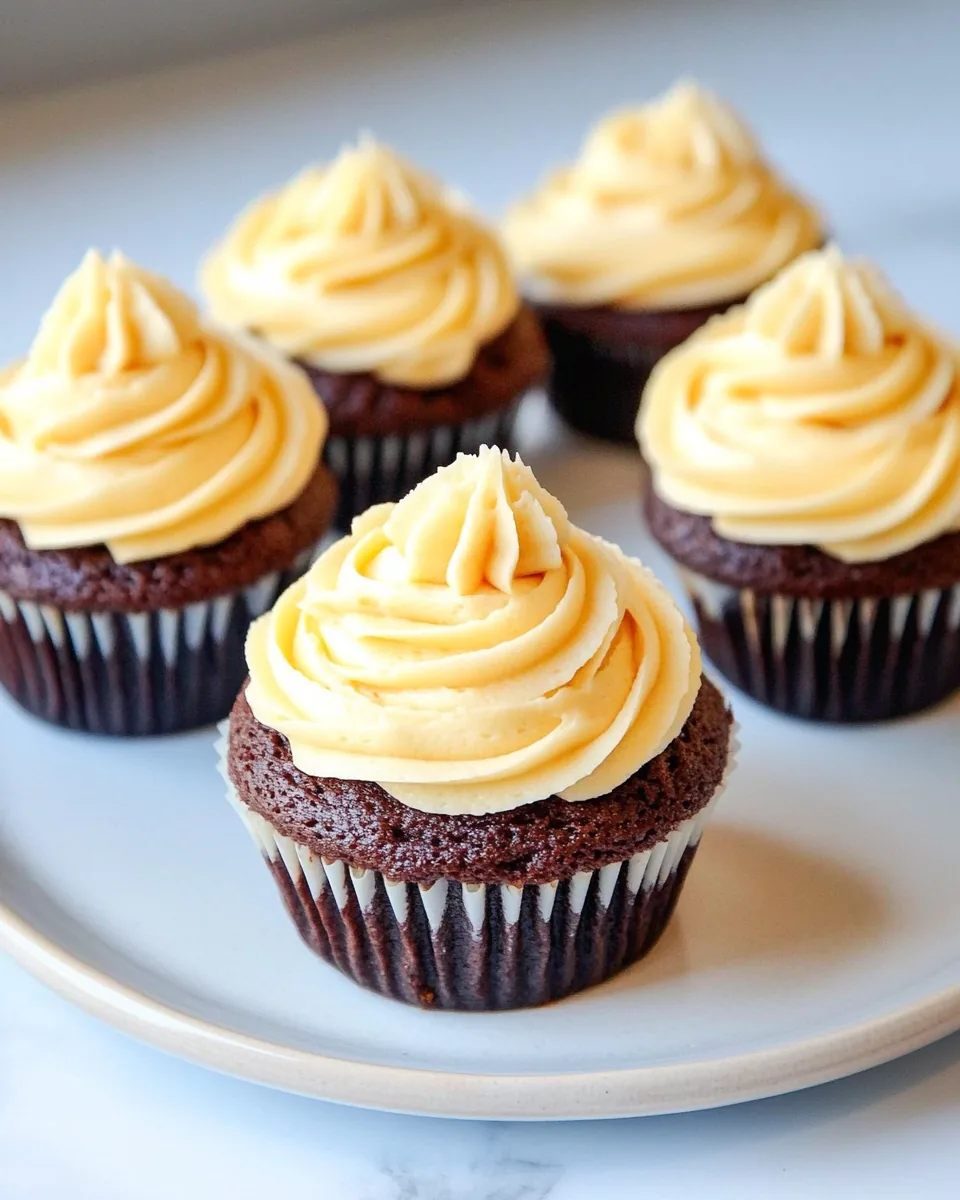 Chocolate Cupcakes with Vanilla Frosting