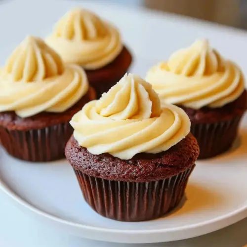 Chocolate Cupcakes with Vanilla Frosting