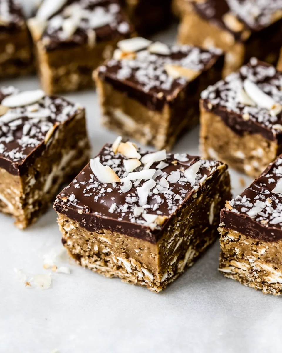 Coconut Chocolate Peanut Butter Protein Bars