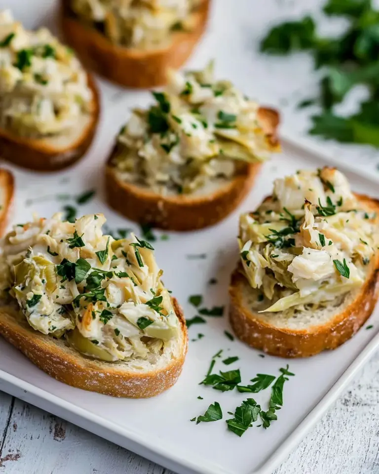 Crab Artichoke Toasts