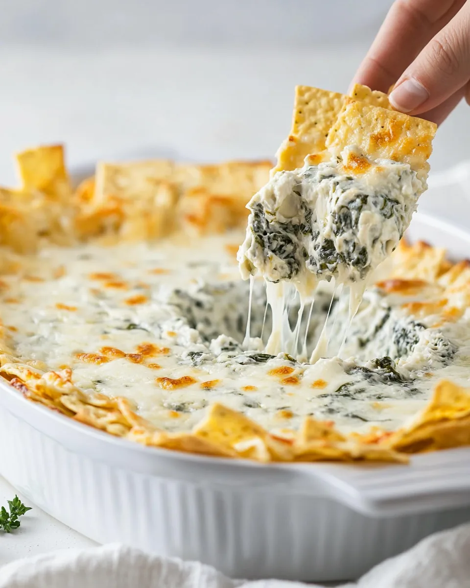 Creamy Baked Spinach Artichoke Dip