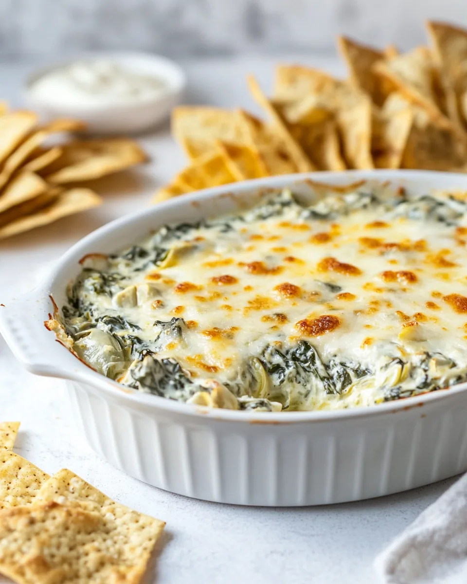 Creamy Baked Spinach Artichoke Dip