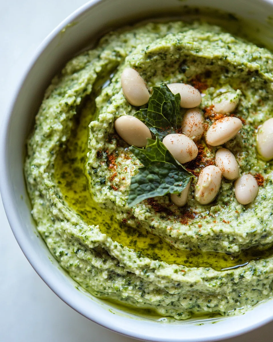 Creamy Kale Pesto White Bean Dip