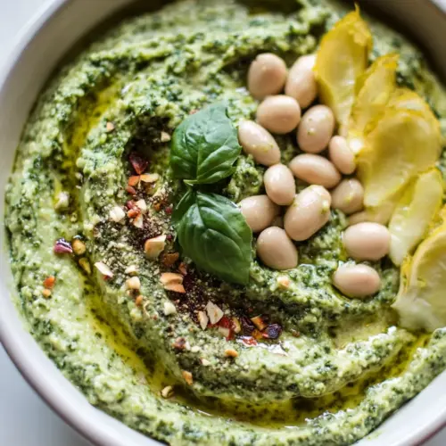Creamy Kale Pesto White Bean Dip