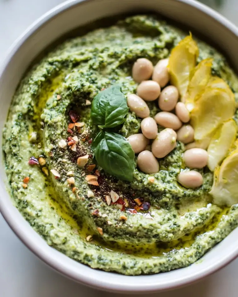 Creamy Kale Pesto White Bean Dip