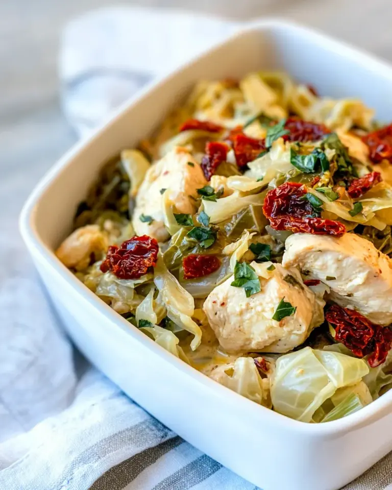 Creamy Sun Dried Tomato Chicken and Cabbage
