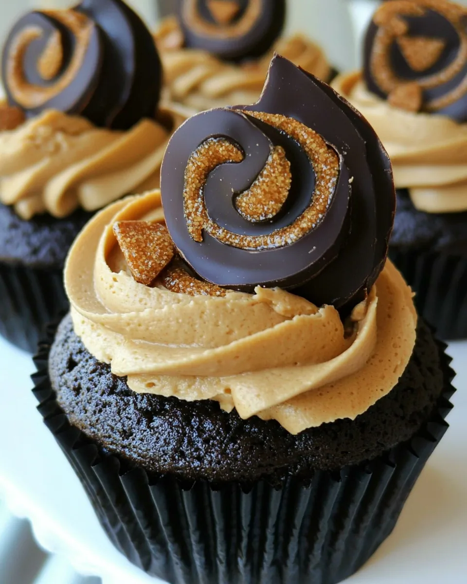 Dark Chocolate Peanut Butter Cupcakes