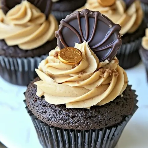Dark Chocolate Peanut Butter Cupcakes
