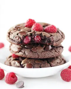 Dark Chocolate Raspberry Cookies