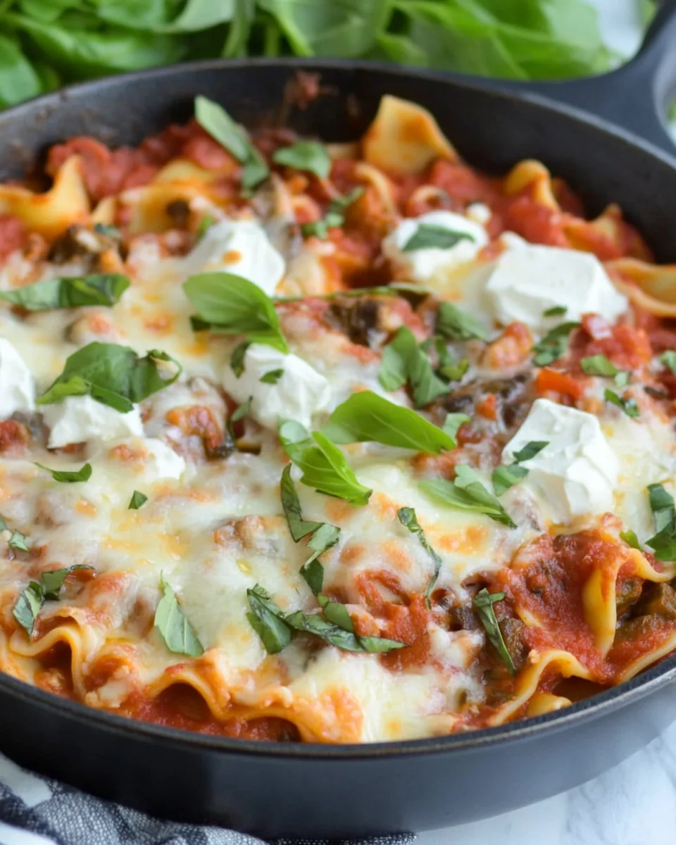 Easy Cheesy Veggie Skillet Lasagna