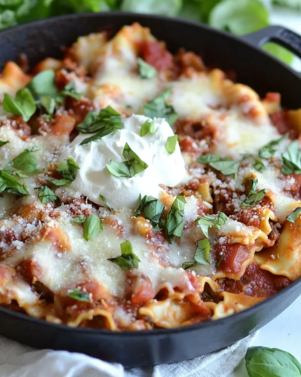 Easy Cheesy Veggie Skillet Lasagna