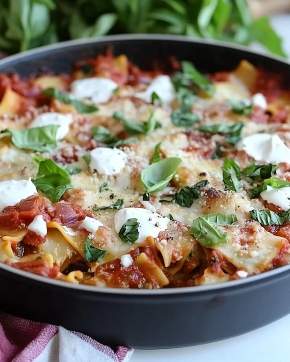 Easy Cheesy Veggie Skillet Lasagna
