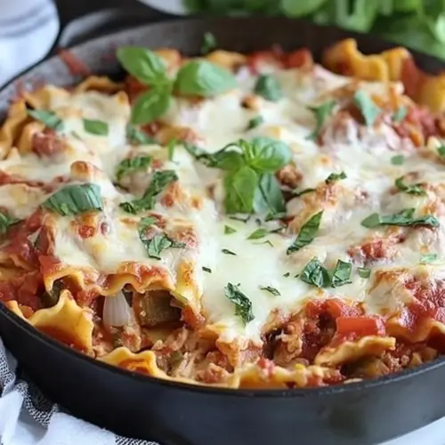 Easy Cheesy Veggie Skillet Lasagna
