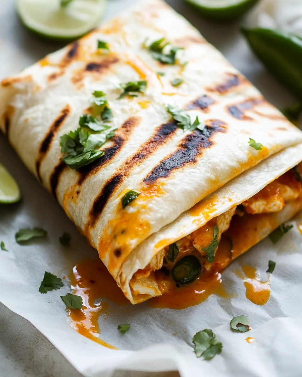 Folded Crispy Buffalo Chicken Wraps