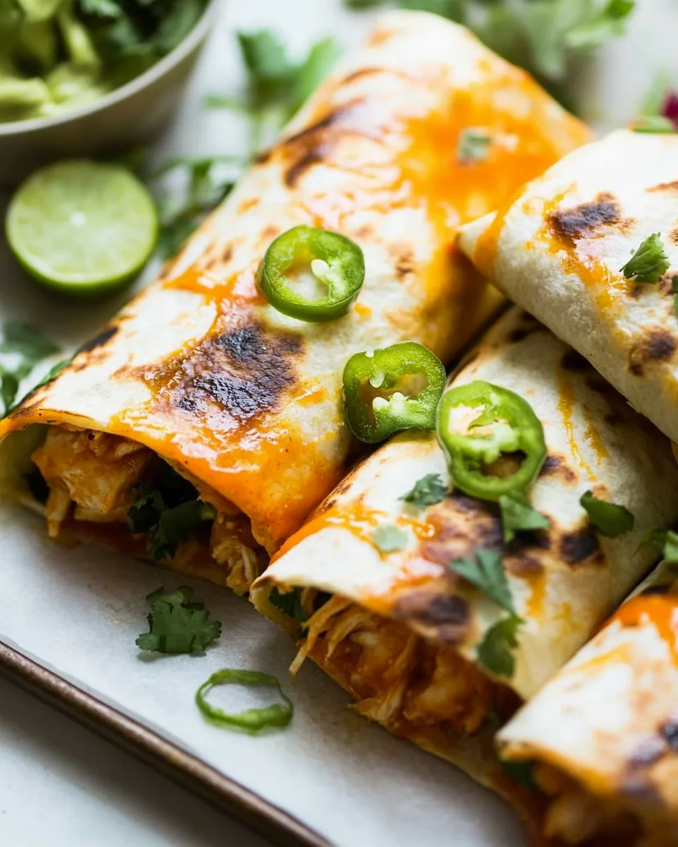 Folded Crispy Buffalo Chicken Wraps