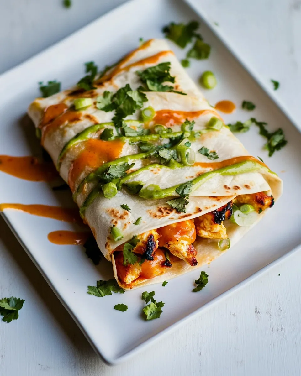 Folded Crispy Buffalo Chicken Wraps