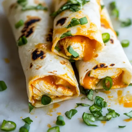 Folded Crispy Buffalo Chicken Wraps