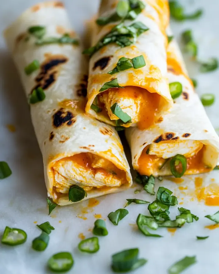 Folded Crispy Buffalo Chicken Wraps