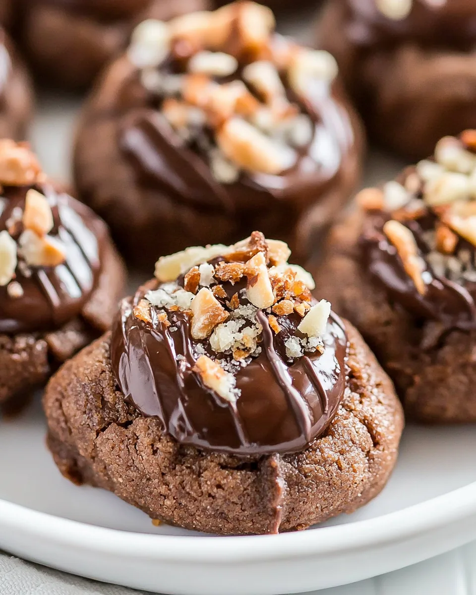 German Chocolate Thumbprint Cookies