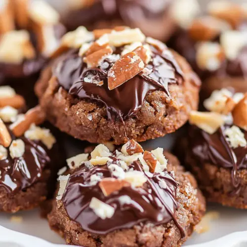 German Chocolate Thumbprint Cookies