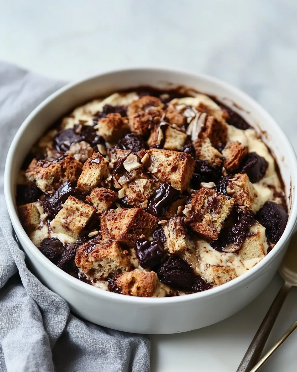 Gluten Free Chunky Monkey Banana Bread Pudding