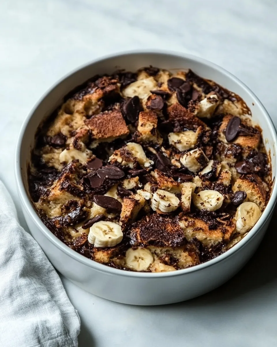 Gluten Free Chunky Monkey Banana Bread Pudding