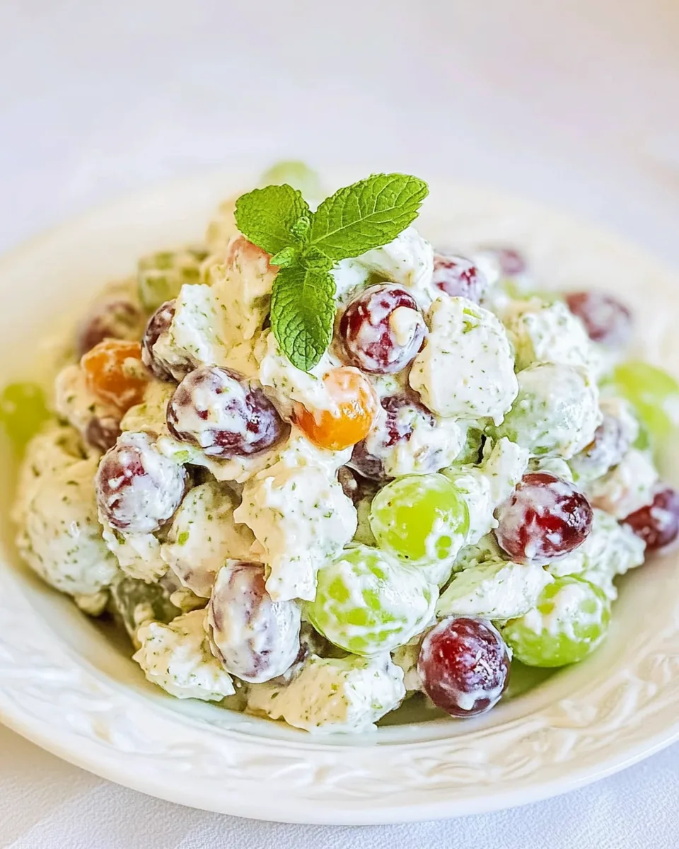 Grape Salad with Cream Cheese Dressing