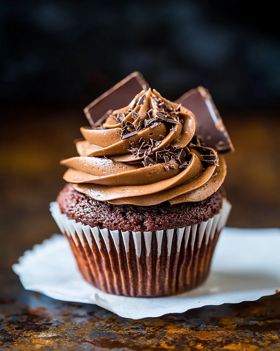 Greek Yogurt Chocolate Fudge Cupcakes