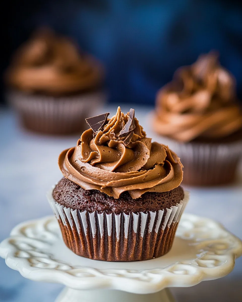 Greek Yogurt Chocolate Fudge Cupcakes