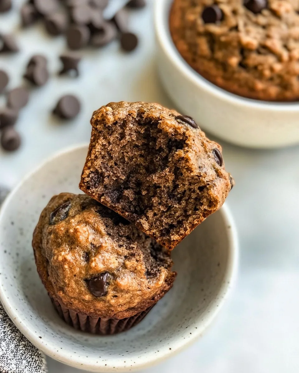 Healthy Chocolate Chip Banana Muffins
