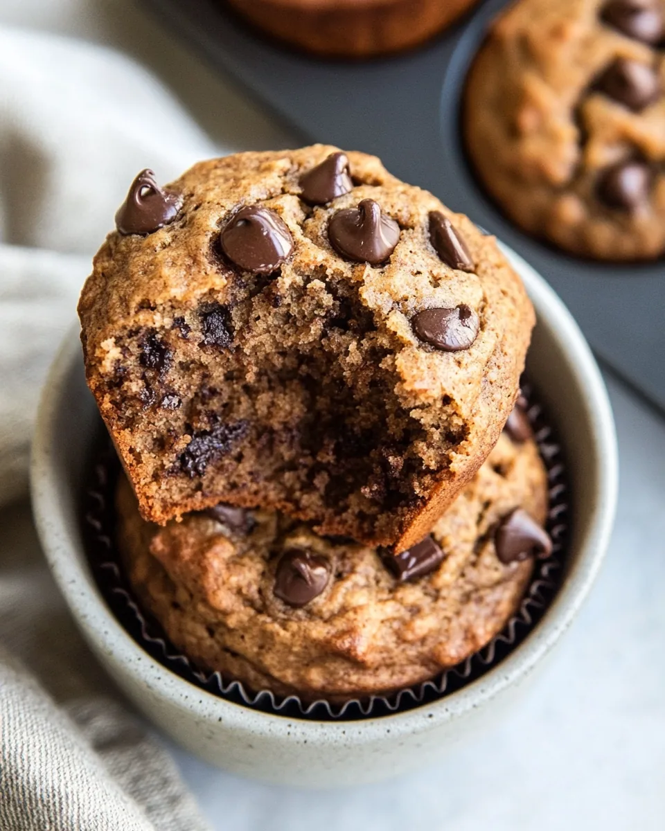 Healthy Chocolate Chip Banana Muffins