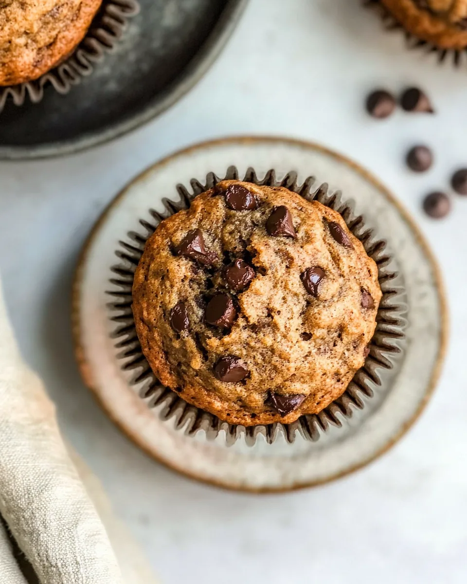 Healthy Chocolate Chip Banana Muffins