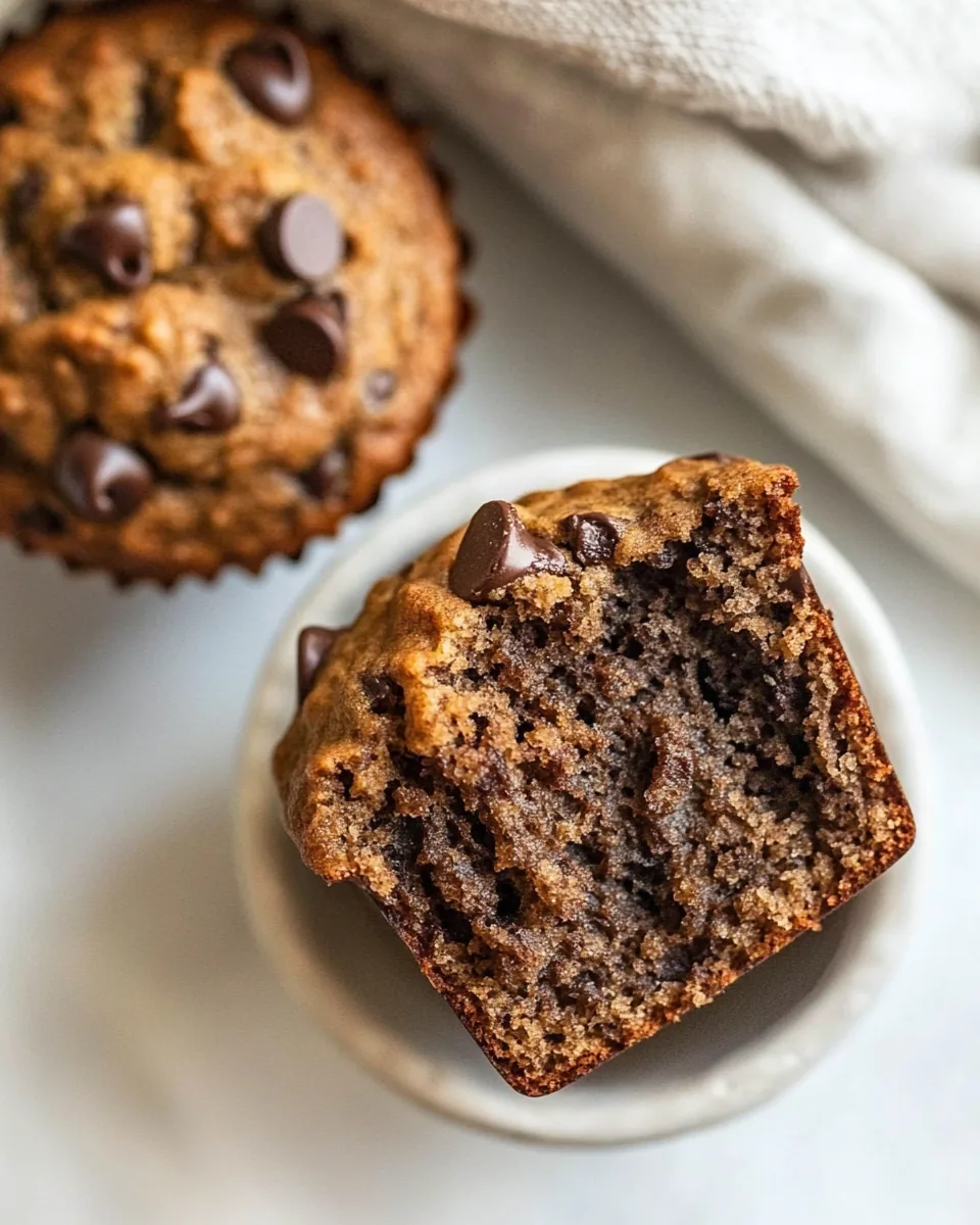 Healthy Chocolate Chip Banana Muffins