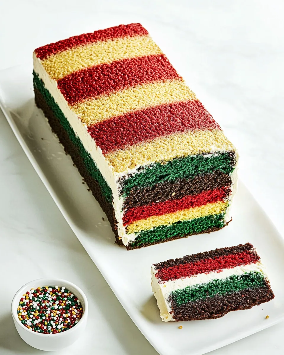 Italian Rainbow Cookie Loaf Cake