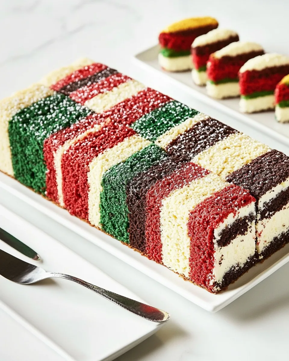 Italian Rainbow Cookie Loaf Cake