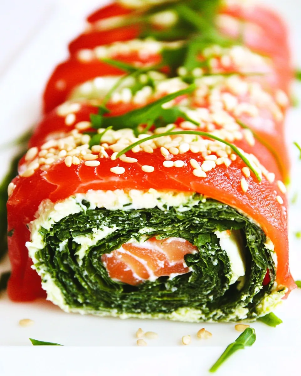 Keto Arugula Salmon Roll