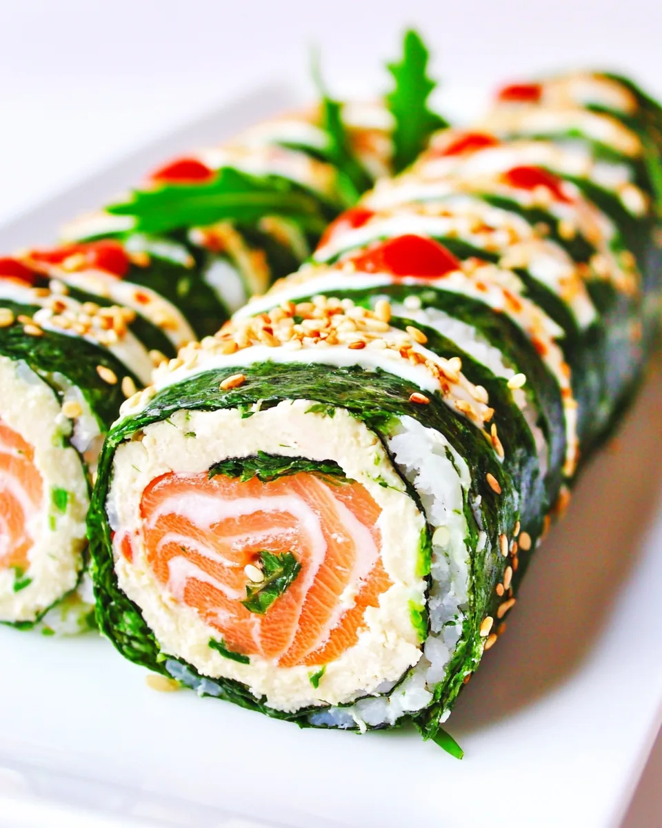 Keto Arugula Salmon Roll