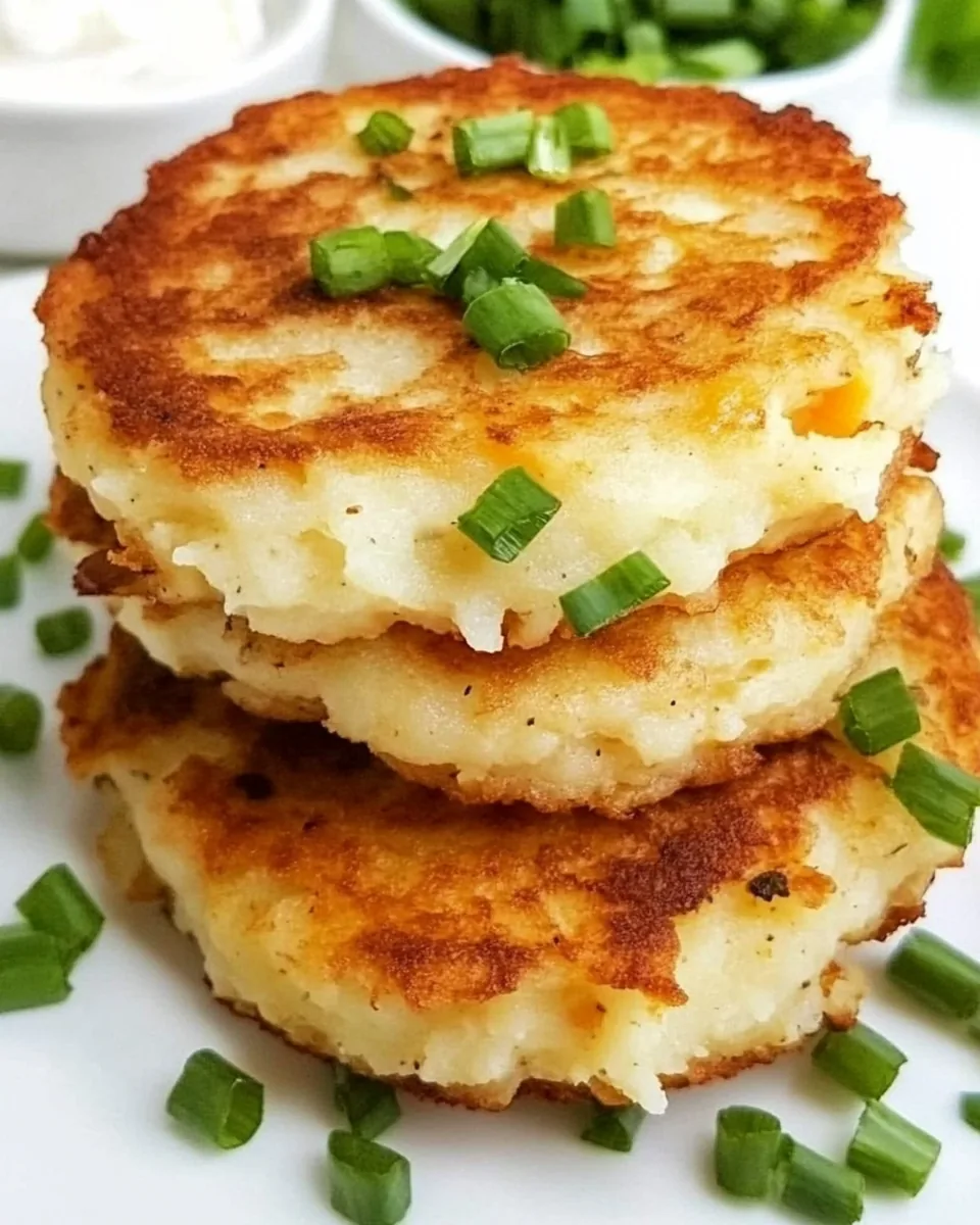 Leftover Mashed Potato Cheddar Ranch Cakes