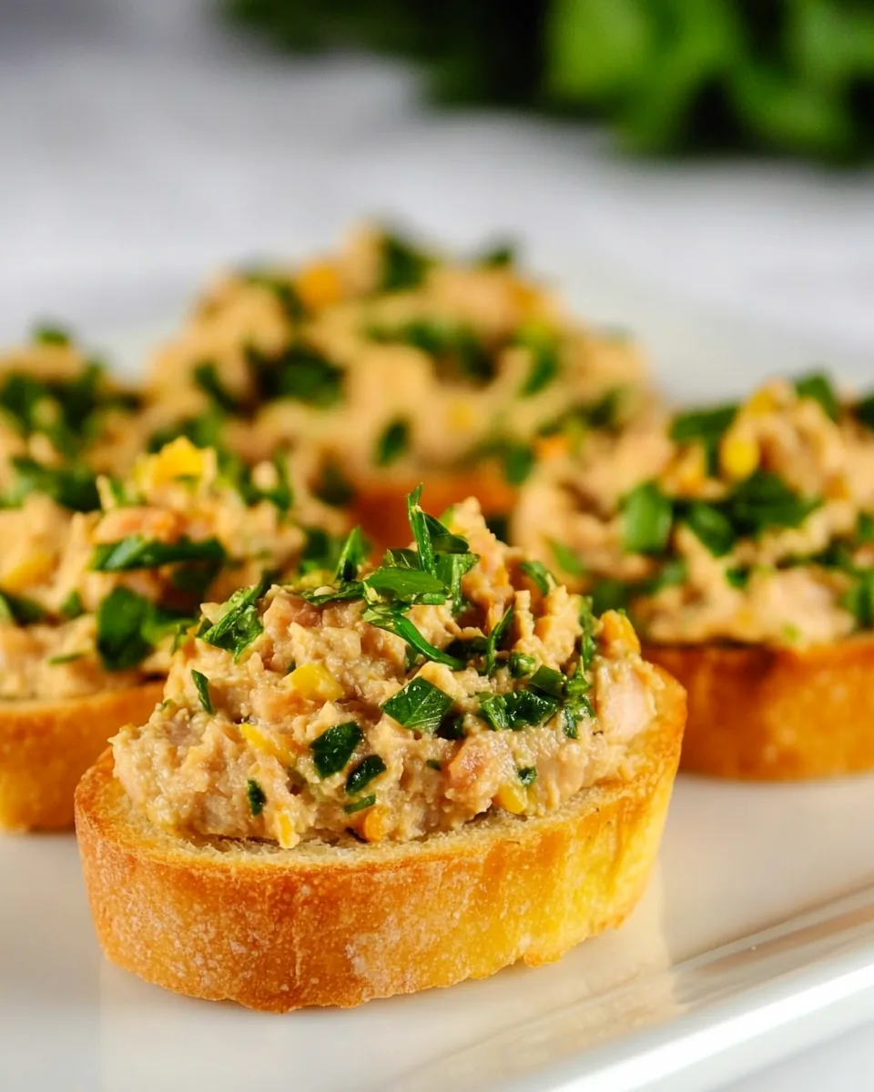Mediterranean Tuna Hummus Crostini
