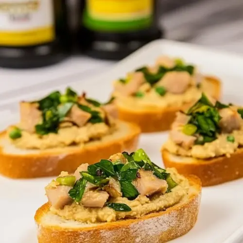 Mediterranean Tuna Hummus Crostini