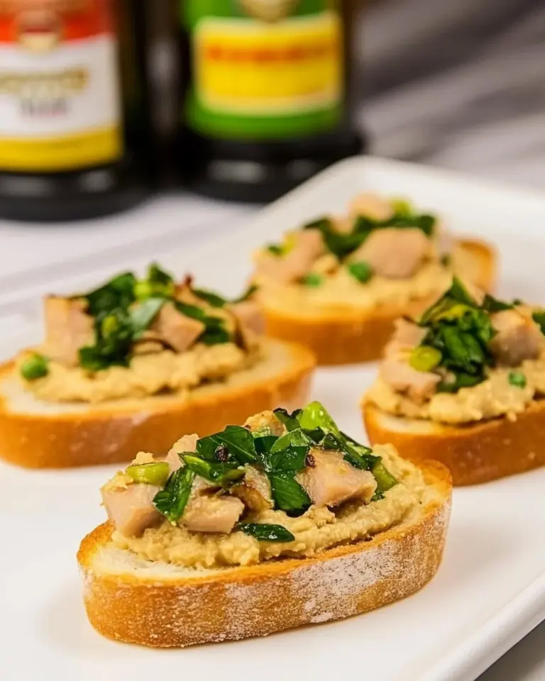 Mediterranean Tuna Hummus Crostini